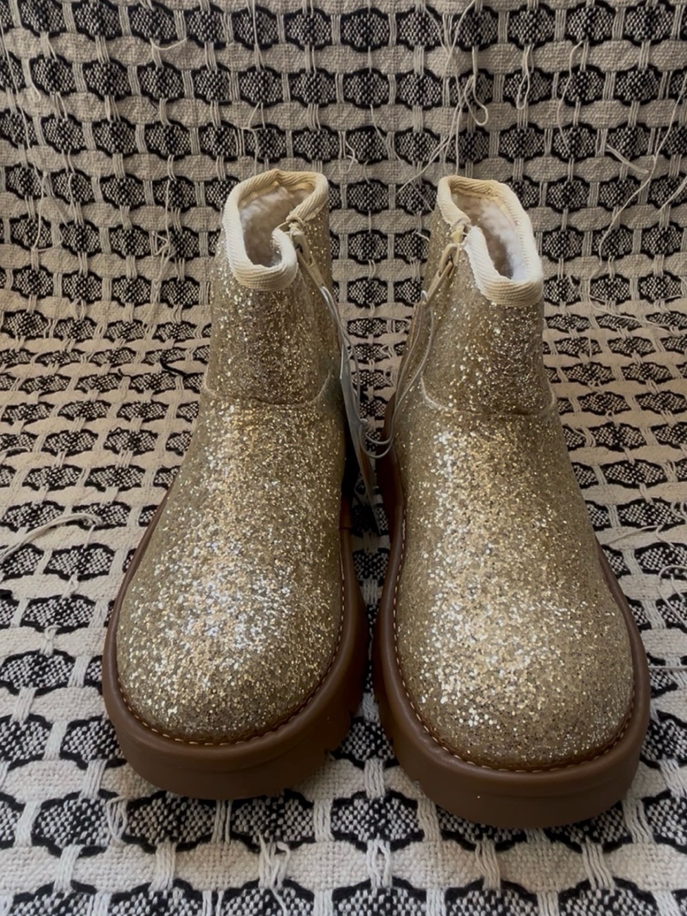 Cat & Jack Kids Gold Glitter Ankle Boots